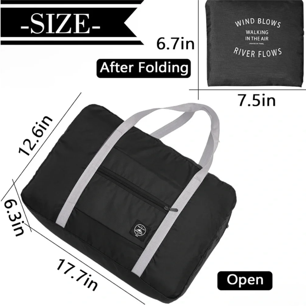 Sleek Black Duffel Bag with Gray Accents